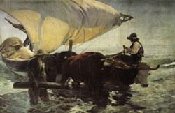 Joaquin Sorolla Y Bastida Return from Fishing Towing the Bark china oil painting image